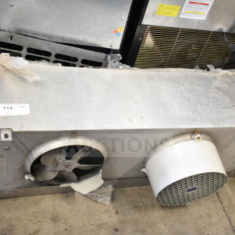 Bohn HS-26-90A Evaporator Fan, 115V, 1 Phase, metal casing, visible fan blades, used condition, includes ID tag.