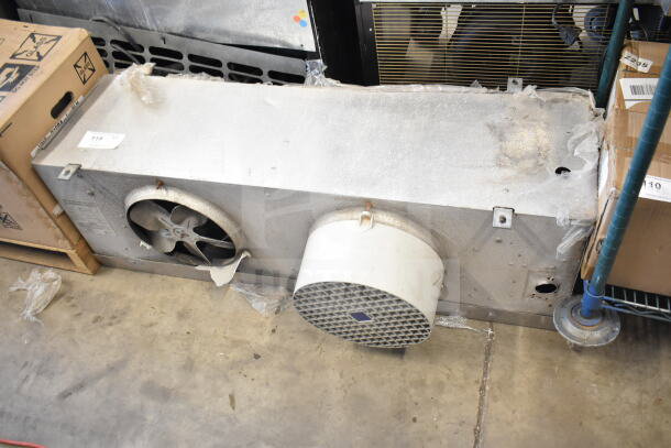Bohn HS-26-90A evaporator fan, 115 volts, 1 phase. Metal casing, moderate wear. Auction tag visible.