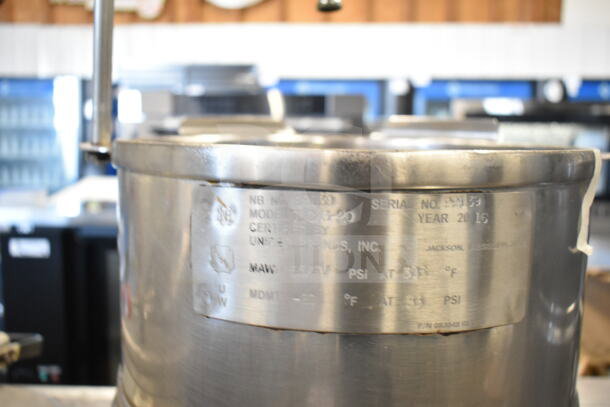 Groen Commercial Steam Cabinet with two 5-gal TDC/3-20 kettles, stainless steel, model tag visible, good condition, 2019.