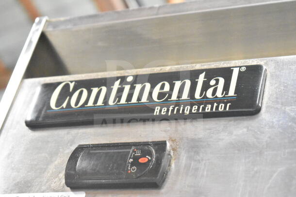 2019 Continental 1RNGD commercial single-door cooler, 115V, 1 phase, on casters. Continental branding visible.