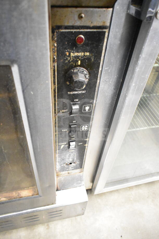 2 Royal commercial full-size convection ovens with view-through and solid doors, thermostatic controls, used condition.