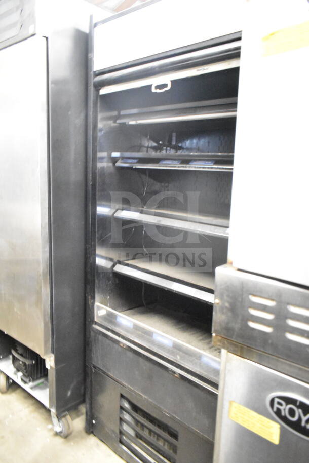 Structural Concepts Oasis B32EW Grab N Go Merchandiser, black, features multiple shelves, 120 Volts, 1 Phase, commercial use.