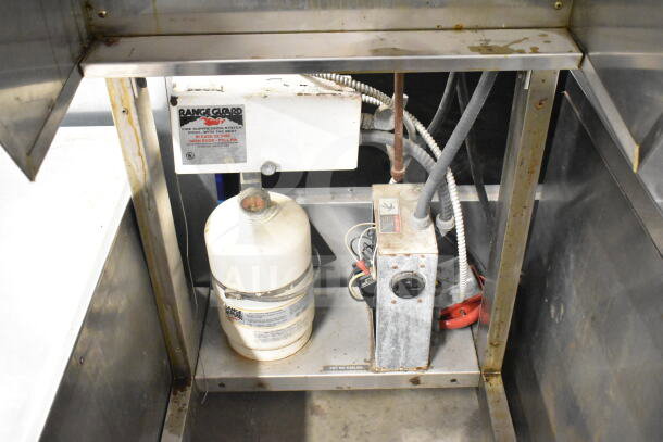 BKI FH-22 Commercial Ventless Hood, 208-240V, with Range Guard fire suppression system shown. Visible wiring and components indicate used condition.