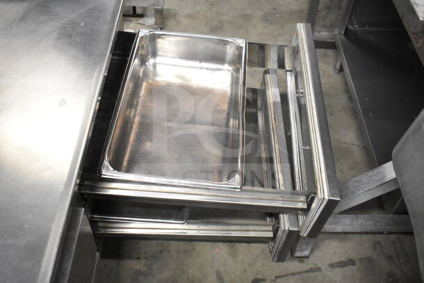 Traulsen Commercial 4 Drawer Chef Base, stainless steel, 115 volts, 1 phase. Features open drawer, excellent condition.