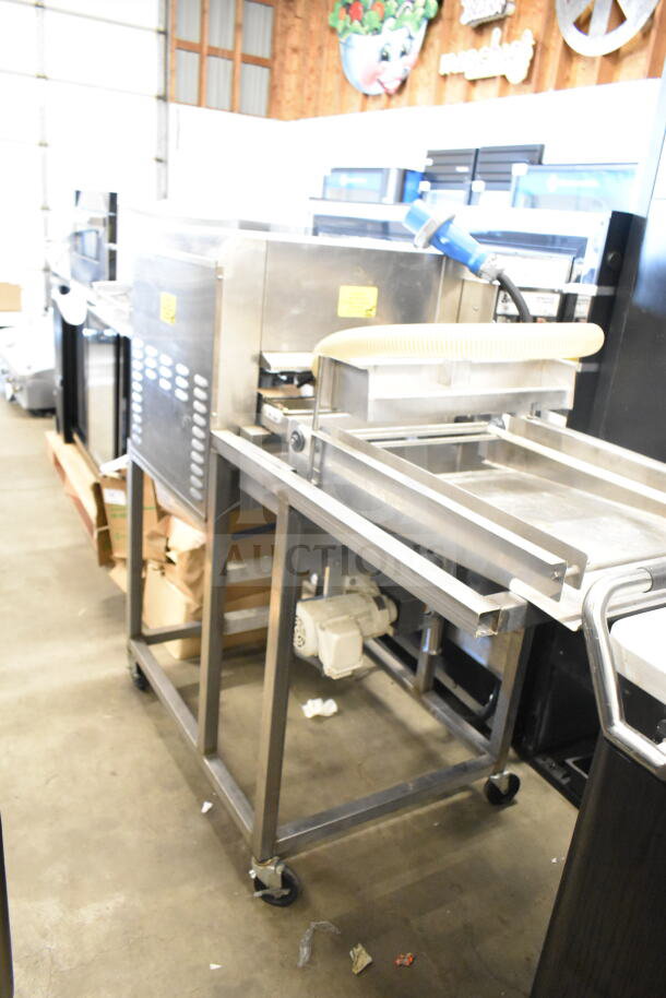 Belshaw TG50 Thermoglazing Station, commercial casters, stainless steel, 208V, 1 phase, model TG-50, used condition.