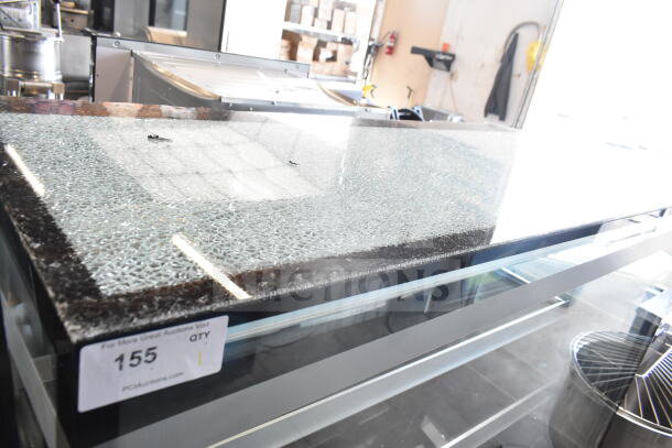 Avantco 193BCF60B bakery display case, 59 1/8", black, refrigerated, broken glass top, 110-120V, 1 phase, new condition.