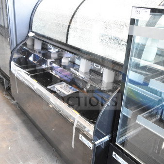 Avantco 193CAC60B black refrigerated air curtain merchandiser, 59 1/8", broken glass, 115V, 1 phase, dual service, new.
