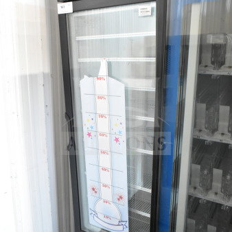 2019 Habco SE18 commercial single door reach-in cooler merchandiser, 115V, 1 phase, black exterior, glass door, used condition.