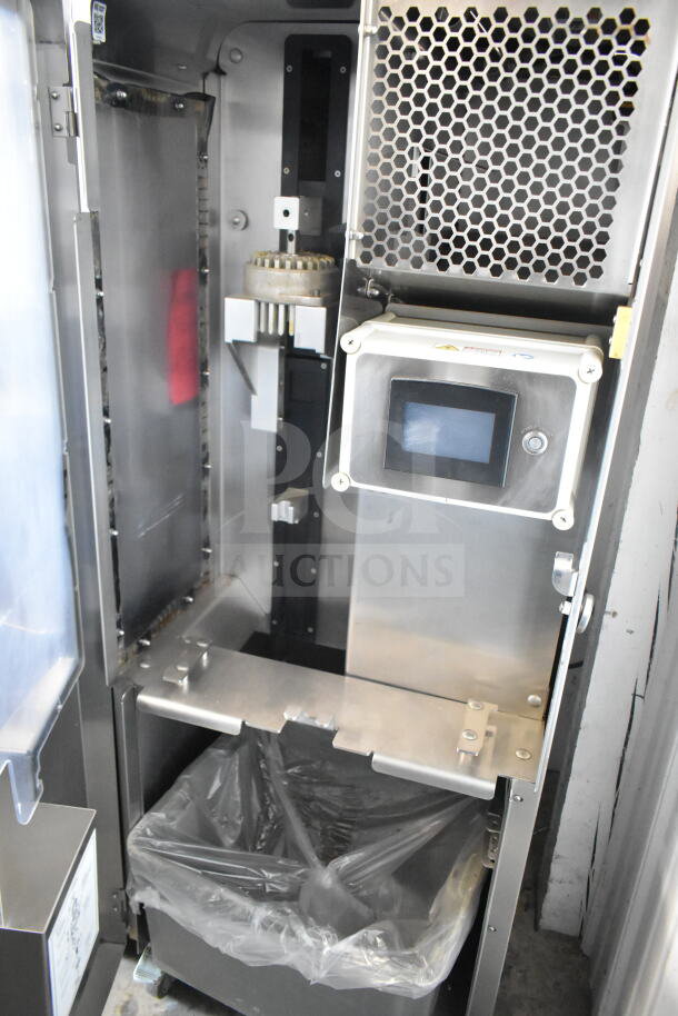LATE MODEL! JBT 2ND-GEN-MFJ Fresh N Squeeze citrus juicer, floor style, 115V, 1-phase, on commercial casters.