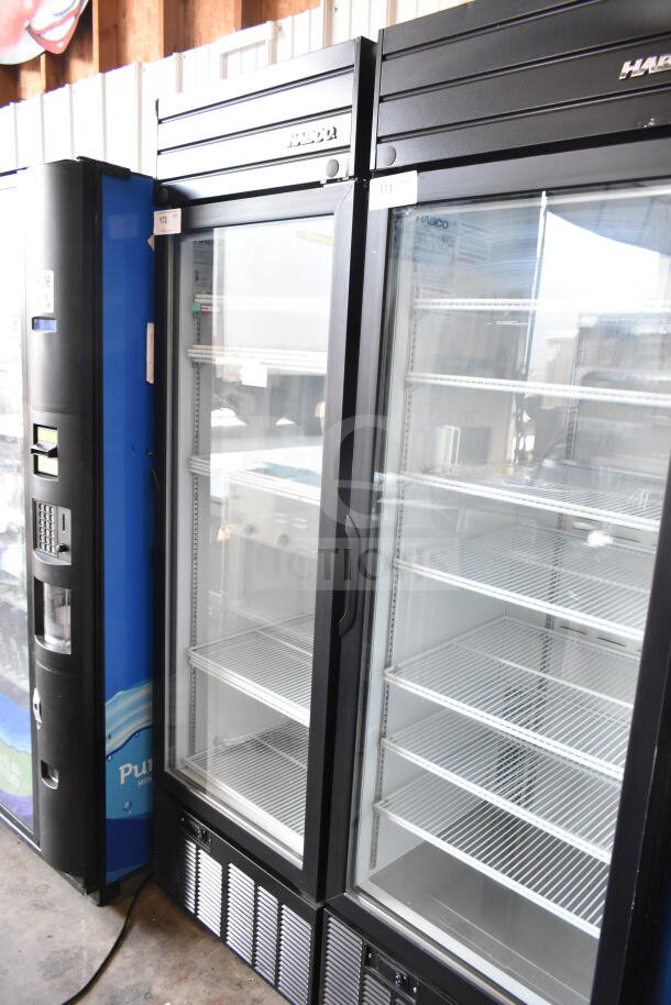 2019 Habco SE18 single door reach-in cooler, model SE18. Excellent condition, 115V, 1 phase, glass door, multiple shelves.