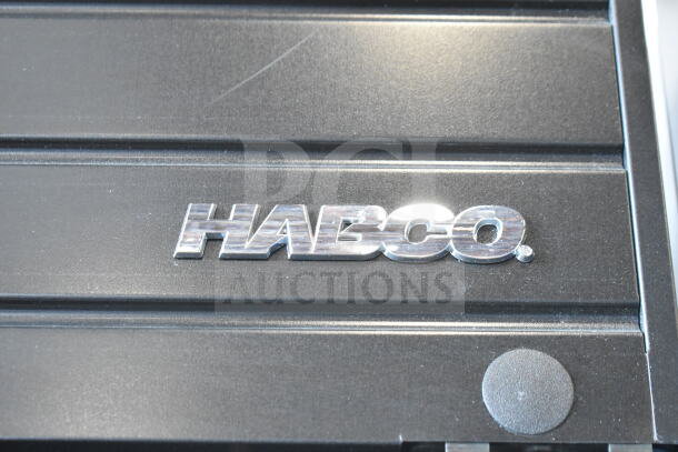 2019 Habco SE18 Commercial Single Door Cooler, logo detail, 115 volts, 1 phase, metal finish, excellent condition.