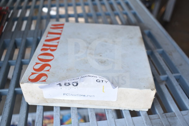 Winross Truck box with visible logo. Box shows wear; auction label attached. Ideal for collectors.