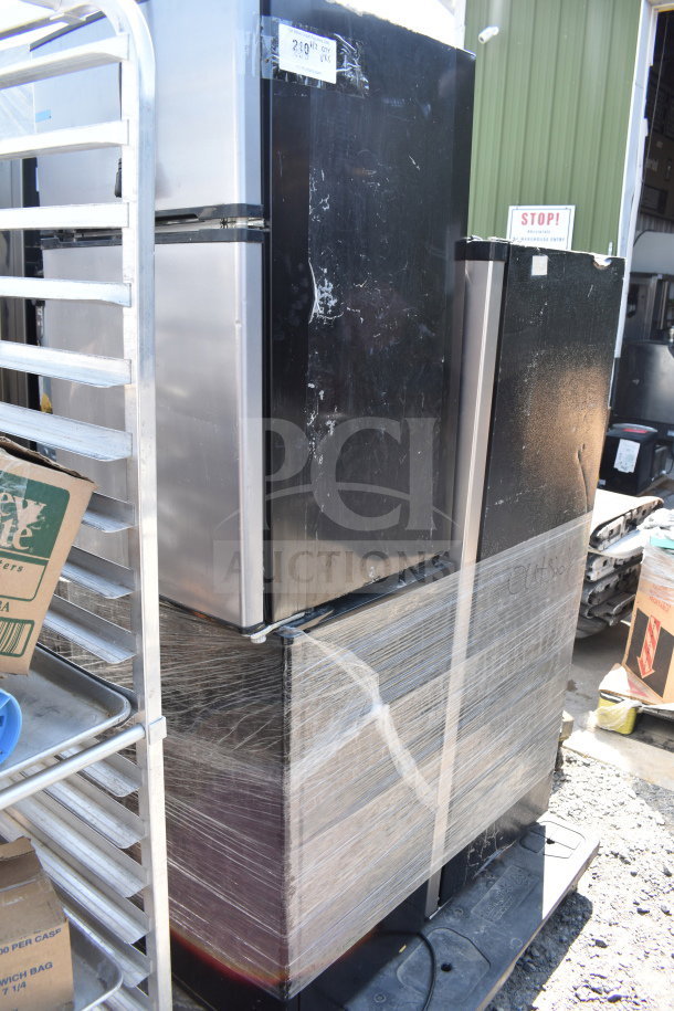 Five various mini coolers including Frigidaire EFRF698-COM, Mainstays DG40BY1A, wrapped for auction. 115 volts, 1 phase.
