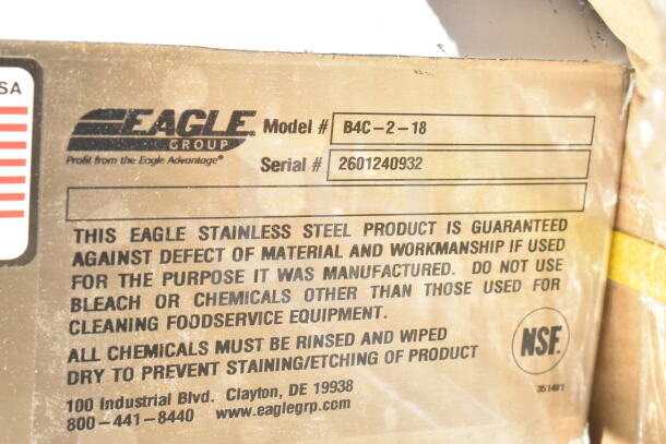 BRAND NEW Eagle Group B4C-2-18 underbar sink, scratch and dent, 48"x20", two compartments, drainboards, splash-mount faucet.