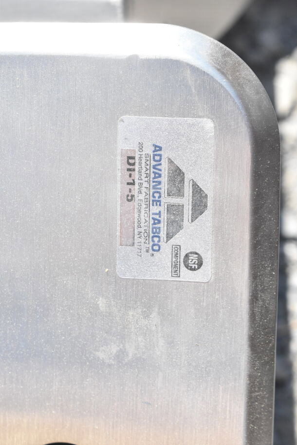Advance Tabco DI-1-5 single bay drop-in sink, stainless steel, NSF certified, with visible manufacturer label.