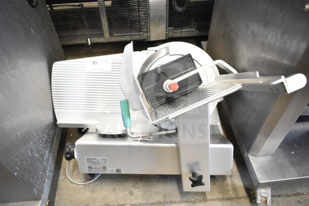 2018 Bizerba GSP HD commercial meat slicer, 120 volts, 1 phase, in good condition. Visible model label and controls.