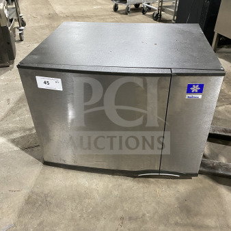 Manitowoc SD0453W stainless steel ice maker, model SD0453W, 115V, commercial grade, visible label with serial number 110897067.