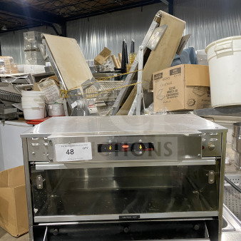 Hatco GRMW-3 Glo-Ray Series commercial countertop food warmer, stainless steel, 120V, single phase, excellent condition.