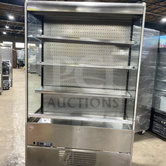 Sifa refrigerated open display case, model GAEP6L126N07I0, stainless steel, 220-240V, with shelves, excellent condition.