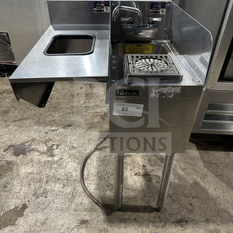 Perlick commercial stainless steel underbar blender station with sink, on legs, includes faucet and drain. Model in good condition.