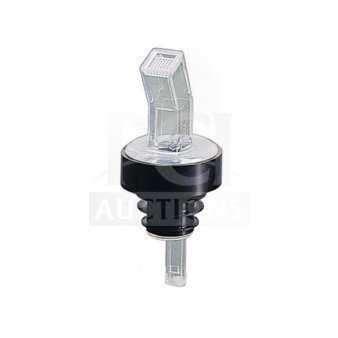 New TableCraft Screen 'Em™ liquor pourer, mint condition, clear spout, black base, ideal for precise pouring.