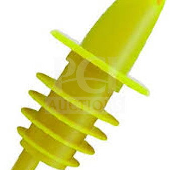 TableCraft plastic free flow liquor pourer, new, lime green, durable design, box included.