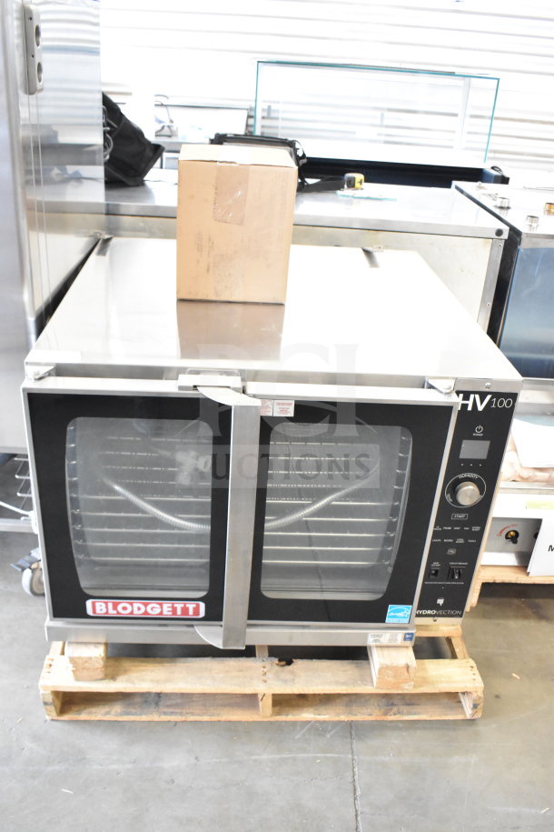 Brand new Blodgett HV100G natural gas convection oven with view-through doors, thermostatic controls, 60,000 BTU.