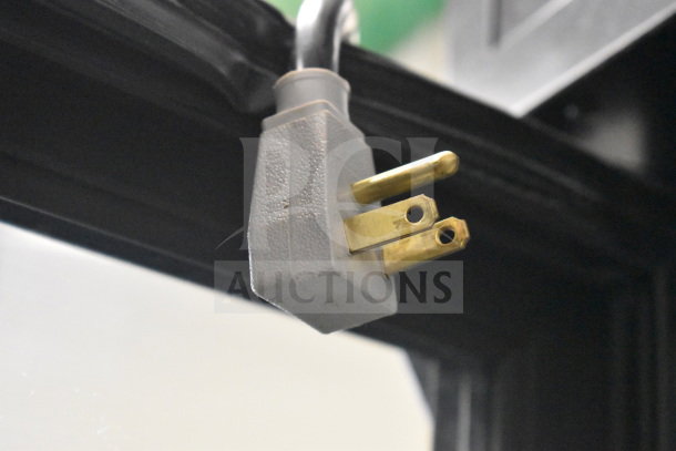 Close-up of power plug for 2018 True GDM-72-HC Commercial 3 Door Cooler, 115 volts, 1 phase, in excellent condition.