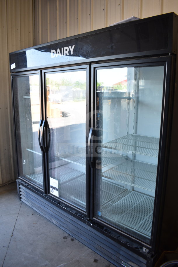 2019 True GDM-72-HC cooler, 3-door, glass-front, commercial merchandiser, good condition, 115/208-230V, 1 phase.