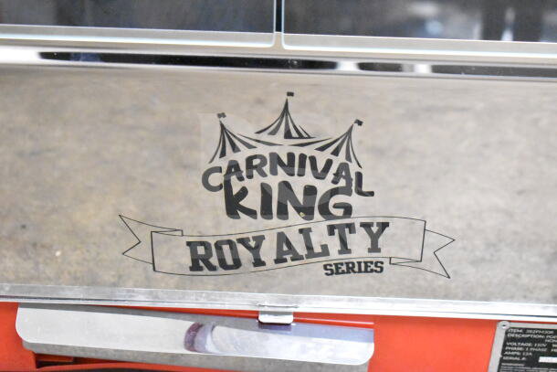 BRAND NEW Carnival King 382PM30R 8 oz. Red Popcorn Machine, Royalty Series, 120V, 1 Phase, minor scratches.