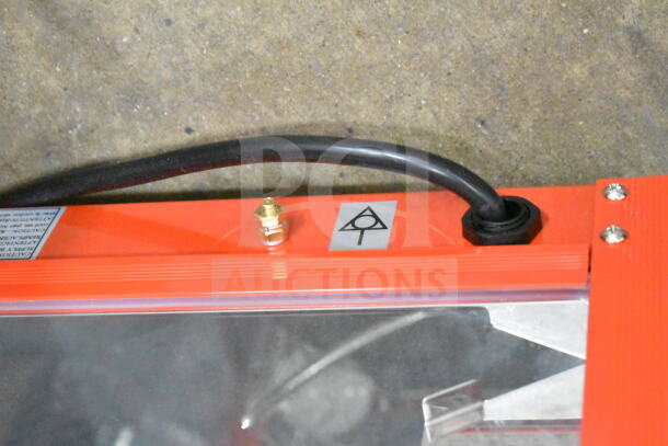 Red Carnival King PM30R popcorn machine, 8 oz., new with minor scratches, visible cord and marking. 120V, 1 phase.