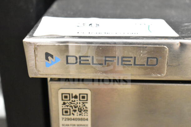 2023 Delfield 406P-STAR2 Commercial Undercounter Cooler, single door, stainless steel, QR code visible for service, 115V.
