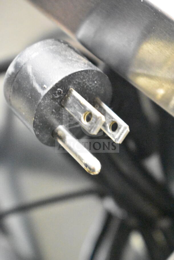 Close-up of a power plug for the 2023 Delfield 406P-STAR2 Single Door Undercounter Cooler, 115 Volts, 1 Phase.