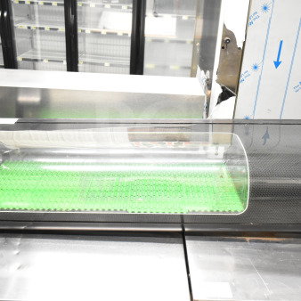 Emperor's Select 478CSD53HC sushi display case, glass front, green interior, commercial use, 115 volts, 1 phase.