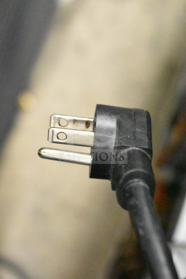 Close-up of power plug for Delfield 406P-STAR2 undercounter cooler, 115 volts, 1 phase.