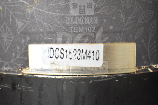 Holiday House beverage holder dispenser with label "TEM102" and code "DCS1523M410," floral pattern, good condition.