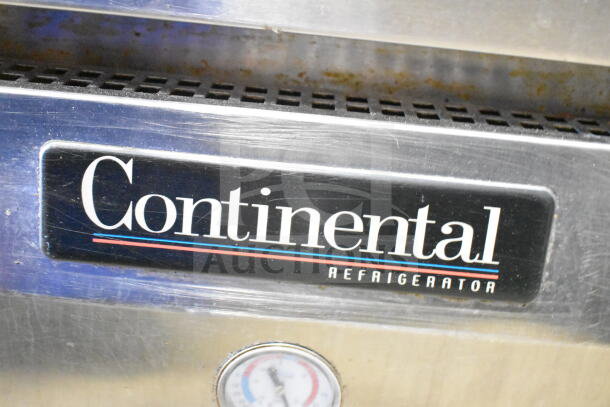 Continental Commercial 2 Drawer Chef Base with casters, 115 volts, 1 phase. Features Continental branding and temperature gauge.