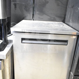 Delfield commercial single door undercounter cooler, stainless steel, 115V, 1 phase, in good condition.