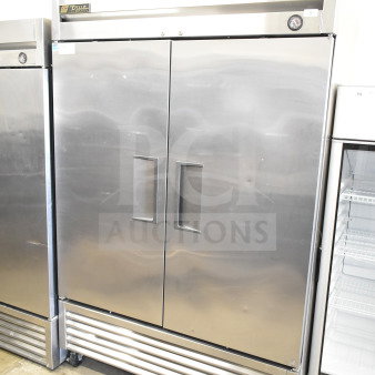 True T-49F Commercial 2 Door Reach In Freezer, stainless steel, 115 Volts, 1 Phase, excellent condition.