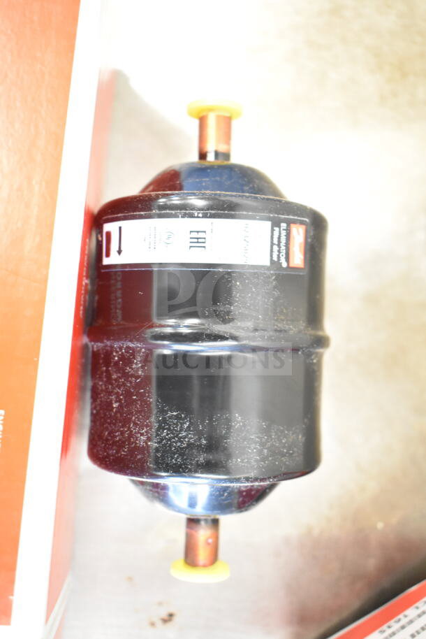 2 Danfoss 023Z5029 Eliminator Filter Drier, new condition, with labeled packaging; features durable metal casing.