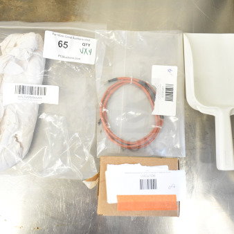 Four new items: ignition wire, combo latch, Vitamix blade, scooper. Items in packaging with visible barcodes, in scratch and dent condition.