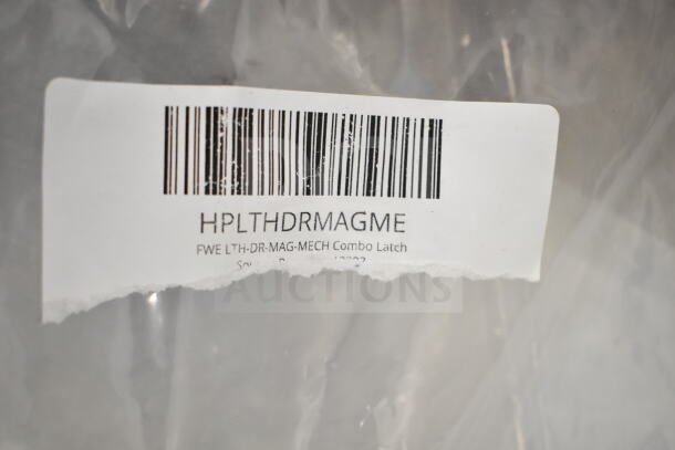 Label on clear packaging with barcode and text: "HPLTHDRMAGME, FWE LTH DR-MAG-MECH Combo Latch."