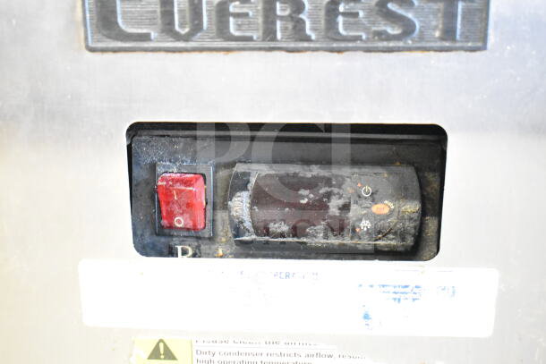 Everest Commercial 4 Drawer Chef Base on Casters, 115V, 1 Phase, control panel shown with power switch and settings.