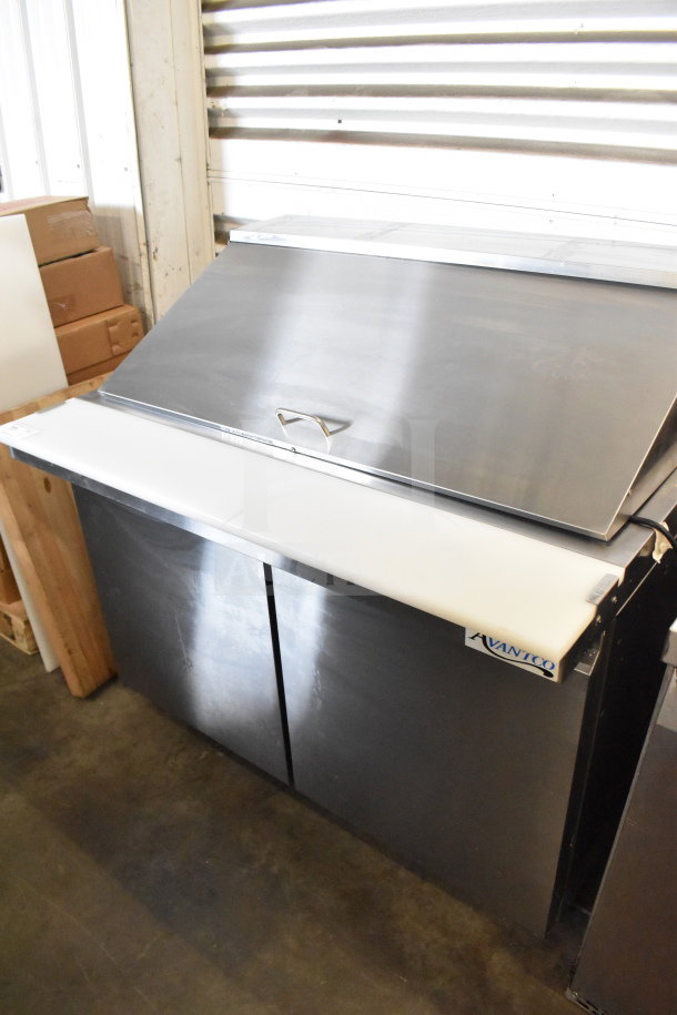 2025 Avantco 178SSPT48MHC Commercial Sandwich Salad Prep Table, stainless steel, bain marie top, 115V, 1 phase, excellent condition.
