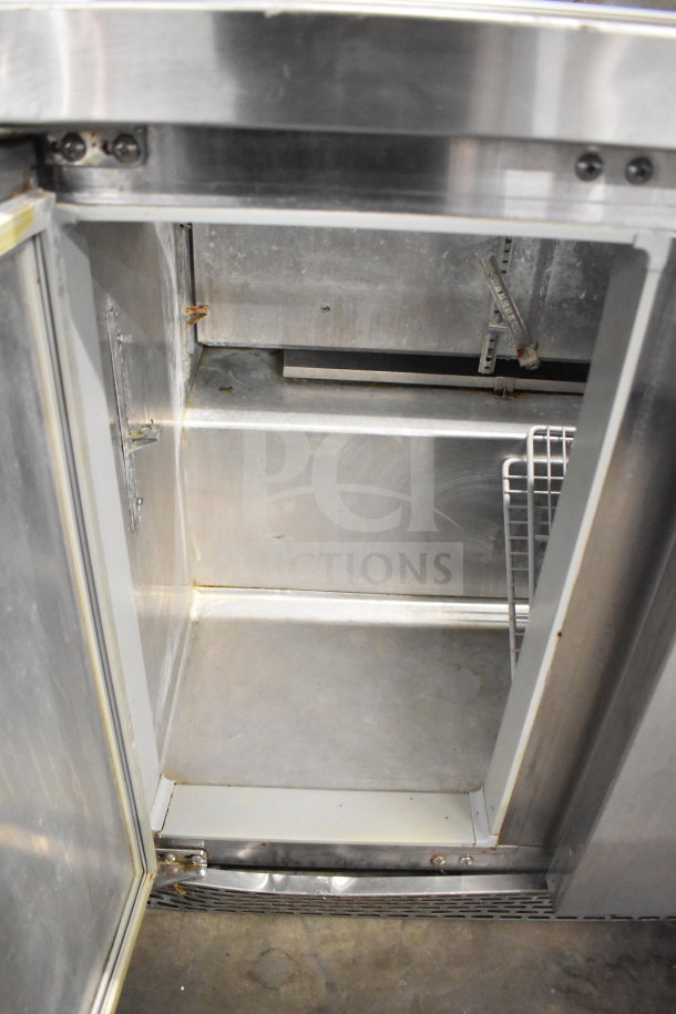 Continental SW36-10 Sandwich Salad Prep Table interior, stainless steel, used condition, 115V, 1 phase.
