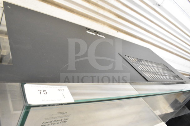 Commercial horizontal Grab N Go merchandiser with top dry display case, metal finish, visible label indicating auction lot 75.