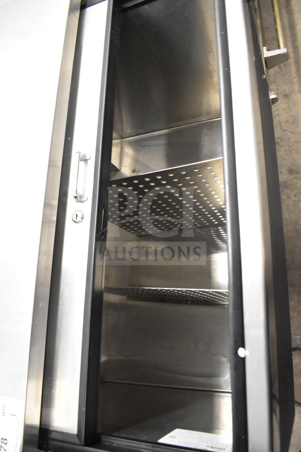 Glastender ST36-B 36" shallow well beer bottle cooler, stainless steel, 120V, 1 phase, excellent condition, interior shelves.