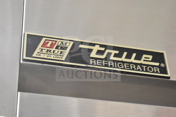 True TG1R-1S Commercial Reach-In Cooler, single door, on casters, 115 volts, True logo plate visible.