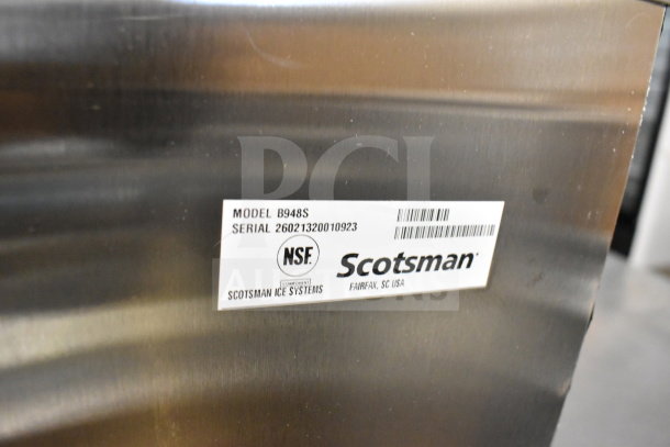 BRAND NEW SCRATCH AND DENT Scotsman B948S 48" Ice Bin, 893 lbs capacity, NSF-certified label visible, minor exterior blemishes.