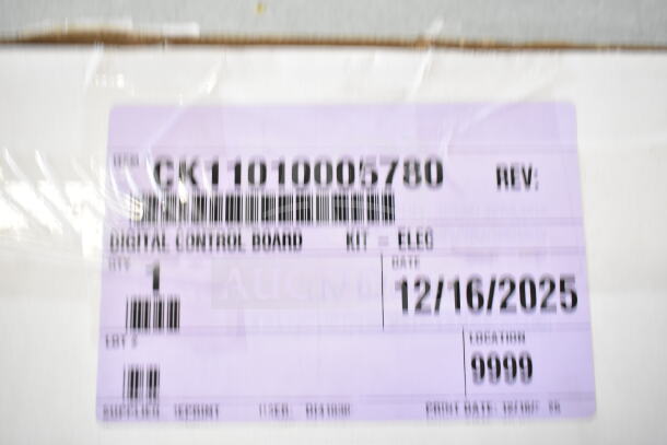 Package label for Lincoln CK11010005780 Digital Control Board, qty 1, with date 12/16/2025 and location 9999.